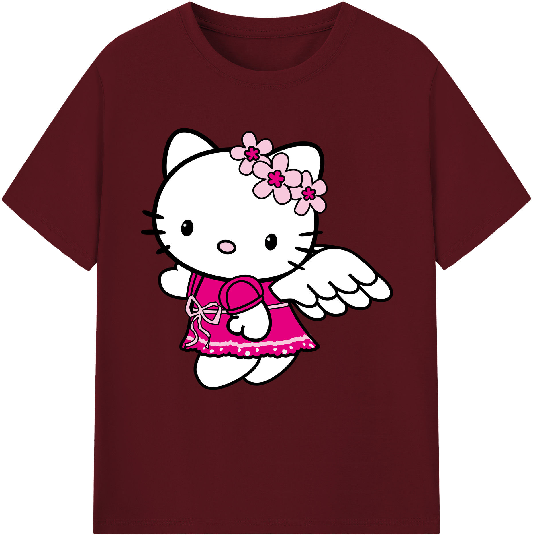 （画像用） Hello Kitty ハローキティ 綿100％半袖Tシャツ（フロントプリント）